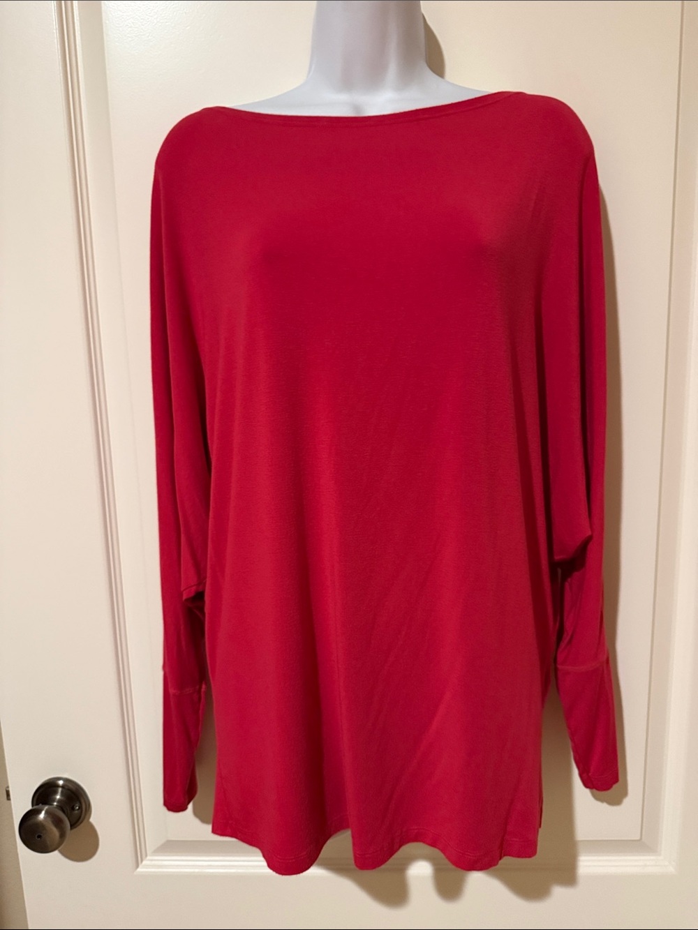 ❤️ Brandy Melville Red Long Sleeve Boatneck Top - Classic Relaxed Fit
